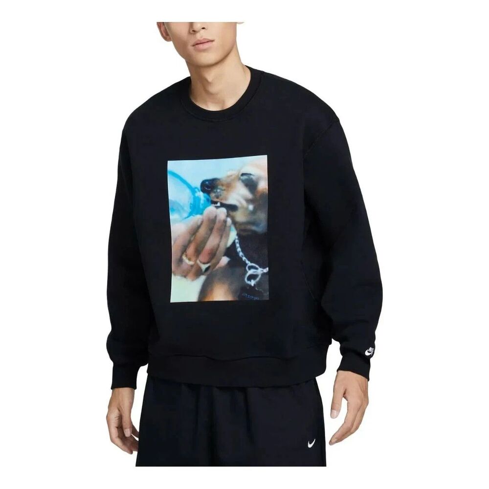 Nike SB Skate Fleece Crew Sweatshirt Men’s Small Black White HQ3037-010 MSRP 85$